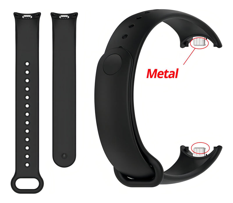 Pulseira Silicone Trava Metal Sport Compatível C/ Mi Band 8 Cor Vermelho