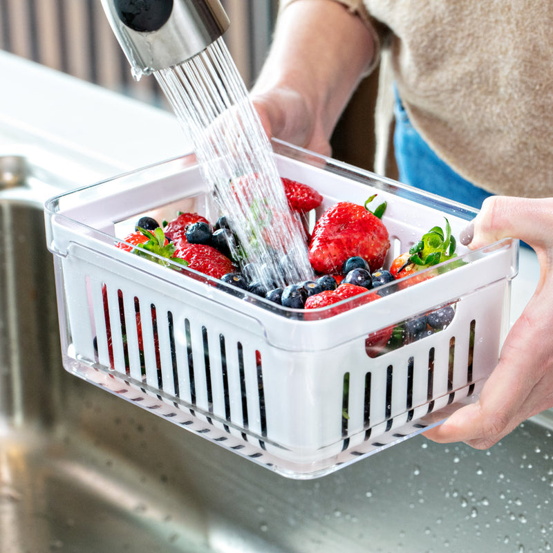 Organizador De Geladeira Ervas Frutas Legumes Clear Fresh Com Cesto 2,2l Ou OF 450