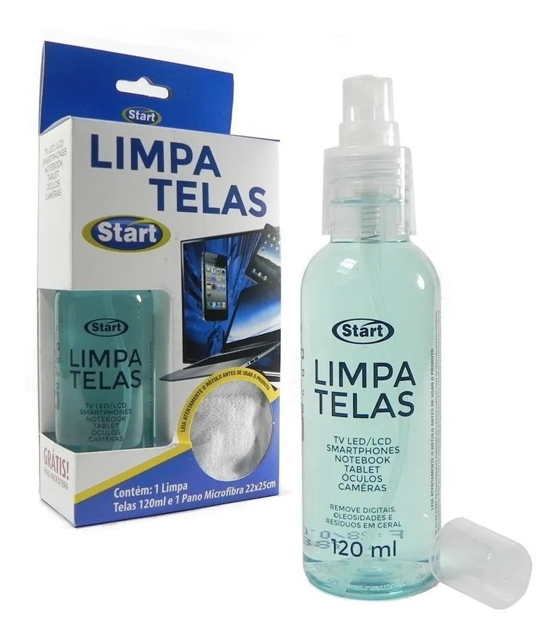 Limpa Telas Start 120ml mais Pano Microfibra