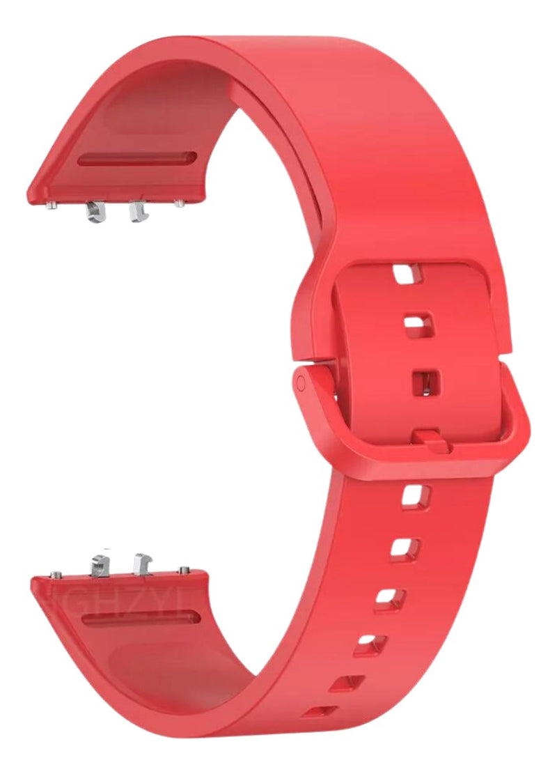 Pulseira Fecho Silicone Para Samsung Galaxy Fit 3 Sm-r390 Cor Nude Largura Da Pulseira 20 Mm