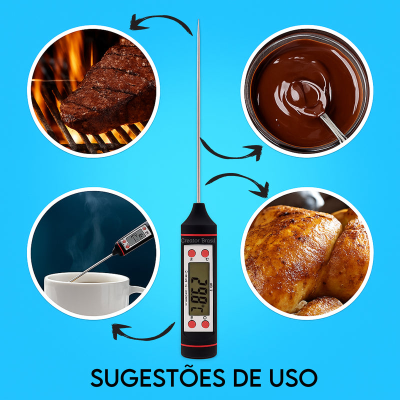 Termômetro Trad K-10-4 Culinário Digital Carnes Liquido Marca Creator Brasil