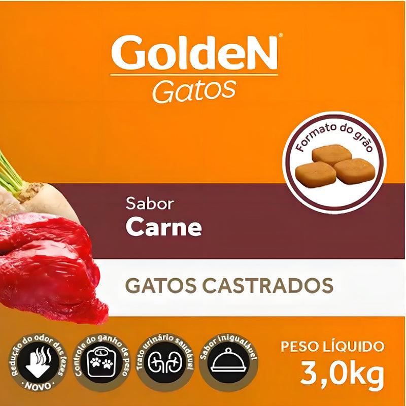 Alimento Golden Premium Especial Castrados para gato adulto sabor salmão de 3 kg