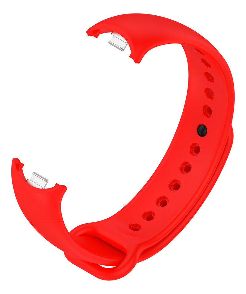 Pulseira De Silicone Trava Metal Sport Para Xiaomi Mi Band 9 Cor Vermelho
