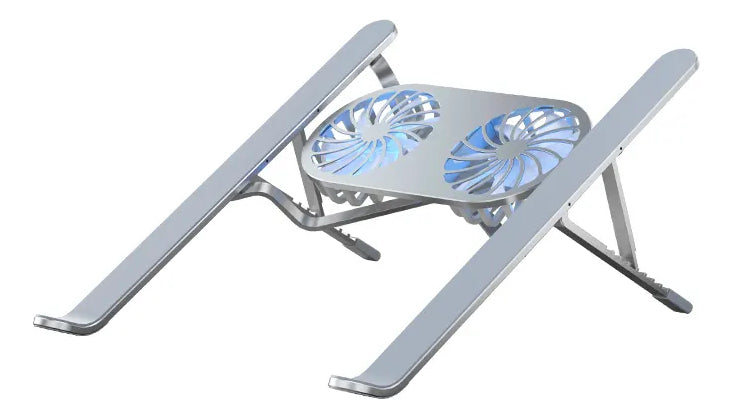 Suporte De Notebook Articulado Dobrável Ergonomico Em Aluminio Prateado Rishon