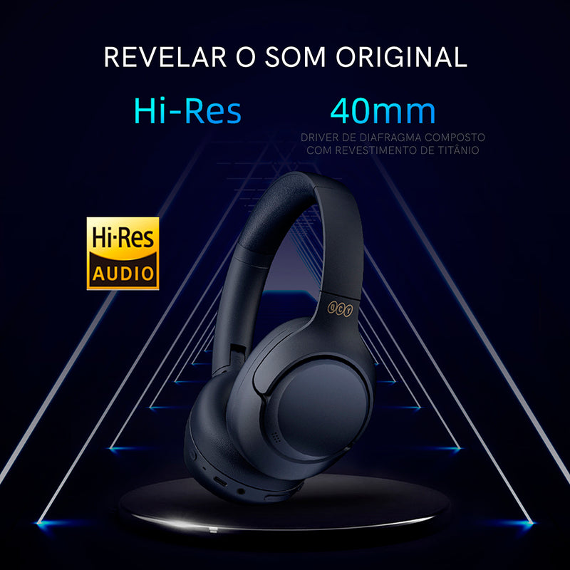 Headset Qcy H3 Anc Adaptativo Bluetooth 5.3 Multiponto 60h Cor Preto