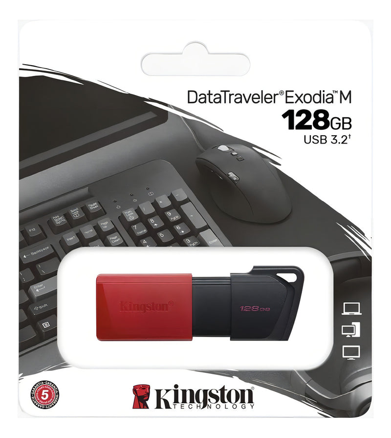 Pendrive 128gb Kingston Datatraveler Exodia M 128gb Dtxm 3.2 Cor Vermelho