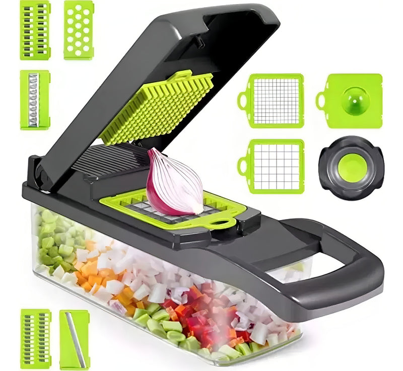 Cortador Alimentos Ralador para cozinha 10 em 1 Fatiador Legumes Queijo Verduras Inox Compacto Rápido e Seguro Tche Amo