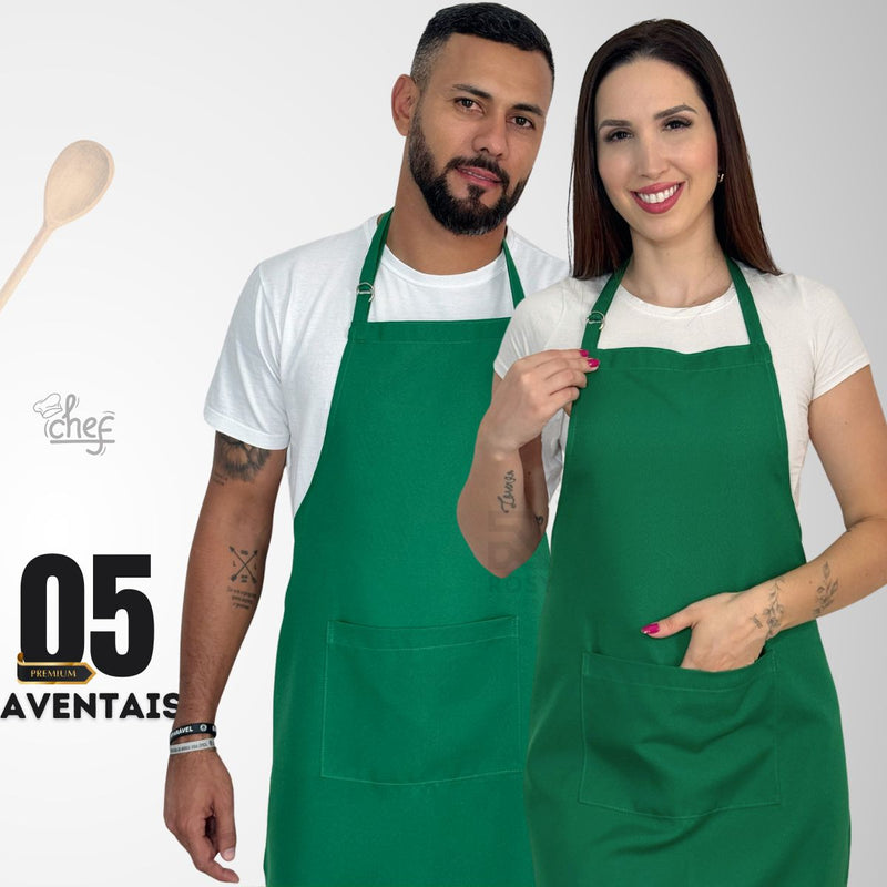 Kit 5 Avental Cozinha Garçom Oxford Restaurante Lachonete