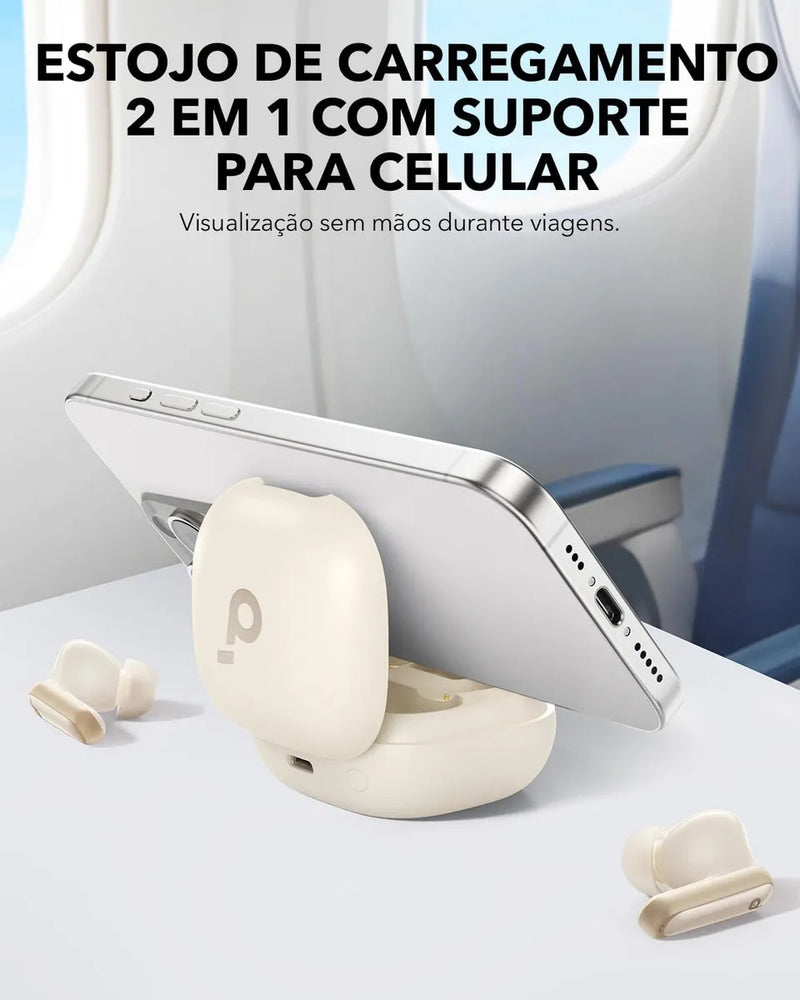 Fone De Ouvido In ear Soundcore by Anker P40i com Cancelamento Ativo de Ruído Automático Graves Poderosos 60H de Reprodução Estojo 2 em 1 Suporte IPX5 Carregamento Sem Fio Bluetooth 5.3 Cor Preto