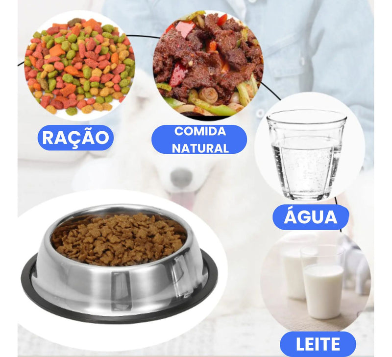 Tigela Pote 500ml Cachorros Médios 2 Unidades Comedouro Inox