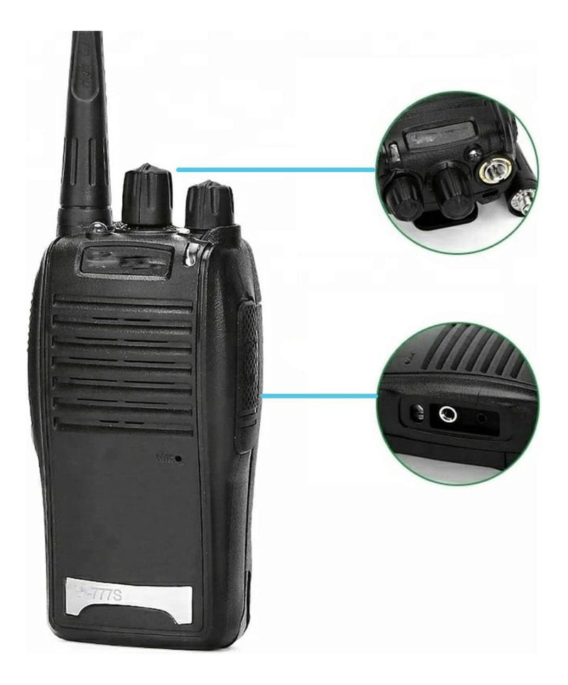 Kit 2 Radio Comunicador Walk Baofeng 777s Alcance 9km Bandas de freqüência UHF Cor Preto