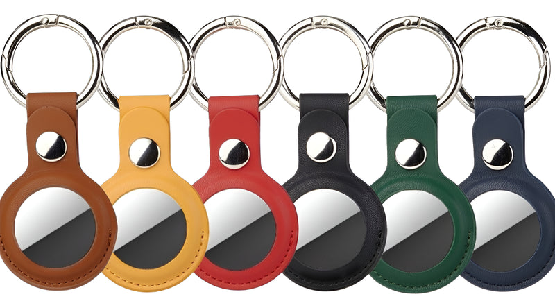 Capa Case De Couro Para Airtag Com Chaveiro Premium