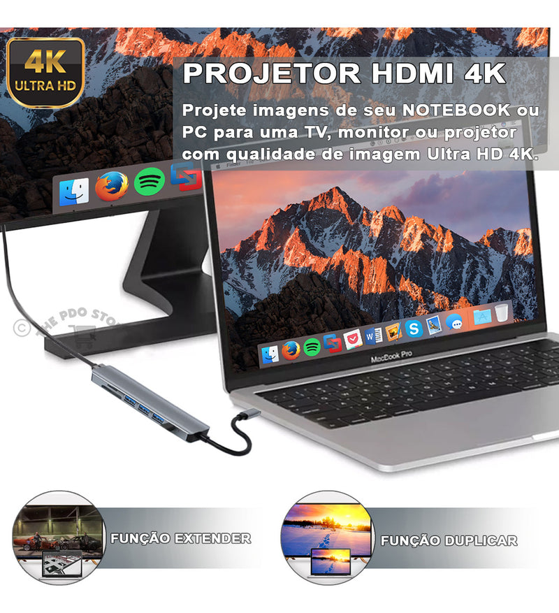 Hub Usb 8 Portas Usb 3.0 5 Gbps Extensor Adaptador Usb 3.0 Computador Pc Notebook Pdo Store
