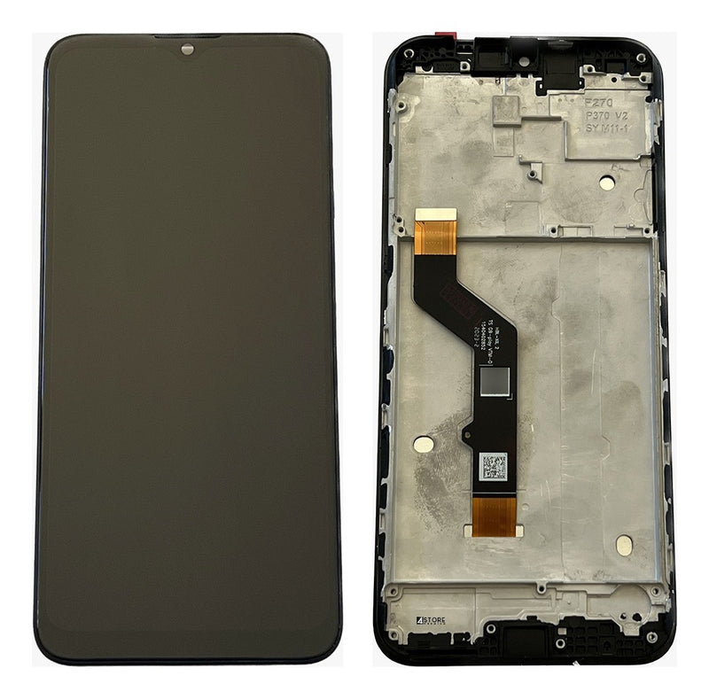 Tela Compatível Moto E7 Plus G9 Play Com Aro Top + Pelicula Cor Preto