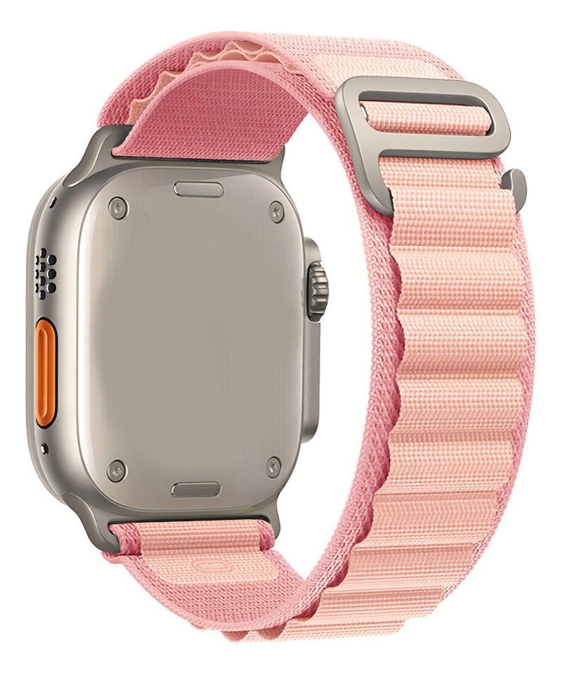 Pulseira Alpine para apple watch ultra 49mm/45mm/44mm/42mm de larguras feita em nylon/ elastano fivela (g-hook loop) cor preto comprimento total 21