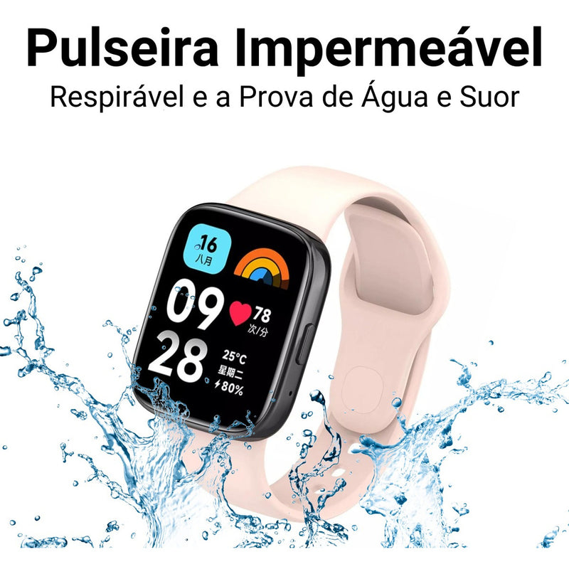 Pulseira De Silicone Sport Para Xiaomi Redmi Watch 3 Active Cor Bege Largura Da Pulseira 20 Mm