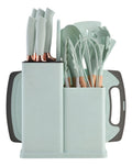 Kit Conjunto 19 Pçs De Utensílios Facas Silicone E Plástico