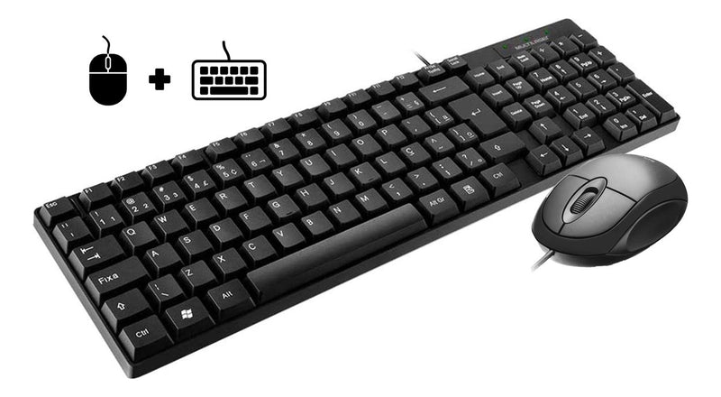 Kit Teclado E Mouse Com Fio Multilaser Conexão Usb Tc309