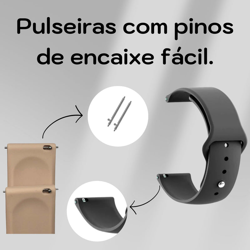Pulseira Borracha 20mm Amazfit Gts 2 3 4 Mini Galaxy Active Cor Verde Largura 20 mm