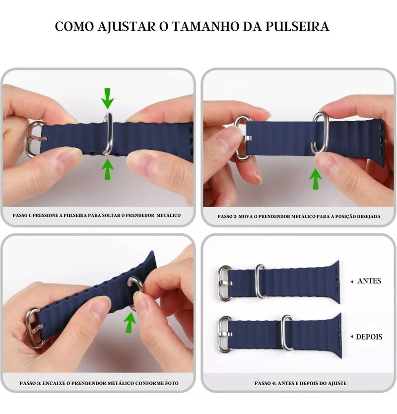 Pulseira Oceano Para Apple Watch Ultra 49mm Cor Rosa-claro