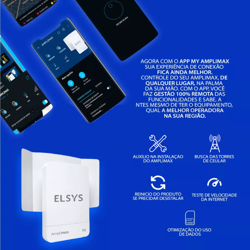 Roteador Modem Externo 4g Amplimax Fit Elsys Internet Rural