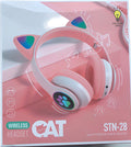 Fone Gatinho Sem Fio Com Led Bluetooth Infantil Meninas Gato