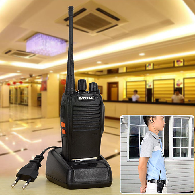 1 Unidade Rádio Baofeng 777S HT 12Km Segurança Profissional Walk Talk 16 Canais UHF Recarregável Kit com Fone de Ouvido