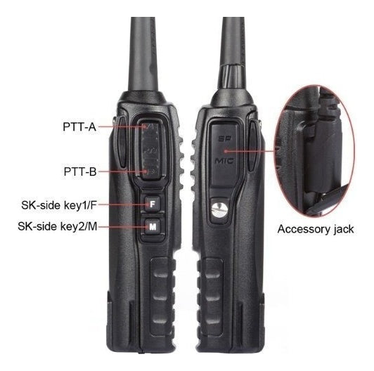 Kit 2 Rádio Ht Comunicador Baofeng Dual Band Uv82 Rádio Fm