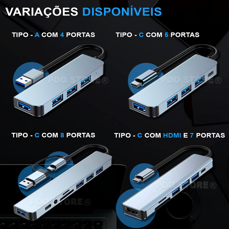 Hub Usb 8 Portas Usb 3.0 5 Gbps Extensor Adaptador Usb 3.0 Computador Pc Notebook Pdo Store