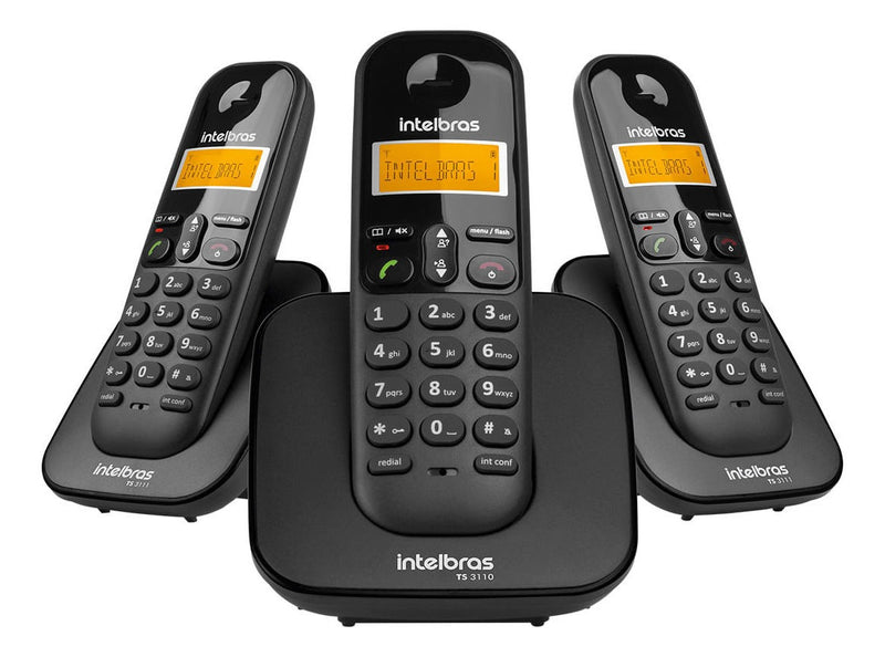 Telefone Sem fio Intelbras TS3113 Ramal/Identificador Preto