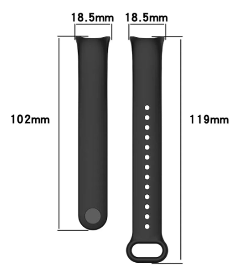 3x Pulseira Silicone Para Smartband Mi Band 9 Miband 9 Cor Preto/Preto/Preto Largura da pulseira 15 cm