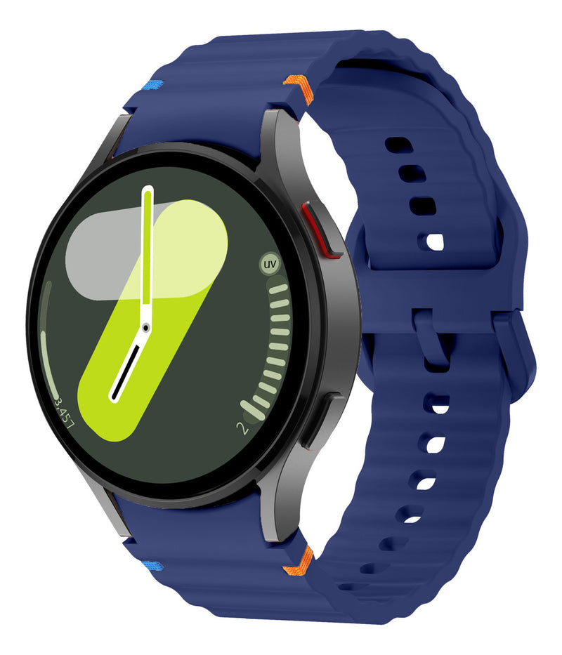Pulseira De Silicone Ridge 3 Cores 123-alc-07 Marca 123smart Compavel Com Samsung Galaxy Watch 4 5 6 7 Fe 40mm 42mm 43mm 44mm 45mm 46mm 47mm Classic Pro - Cor Preto