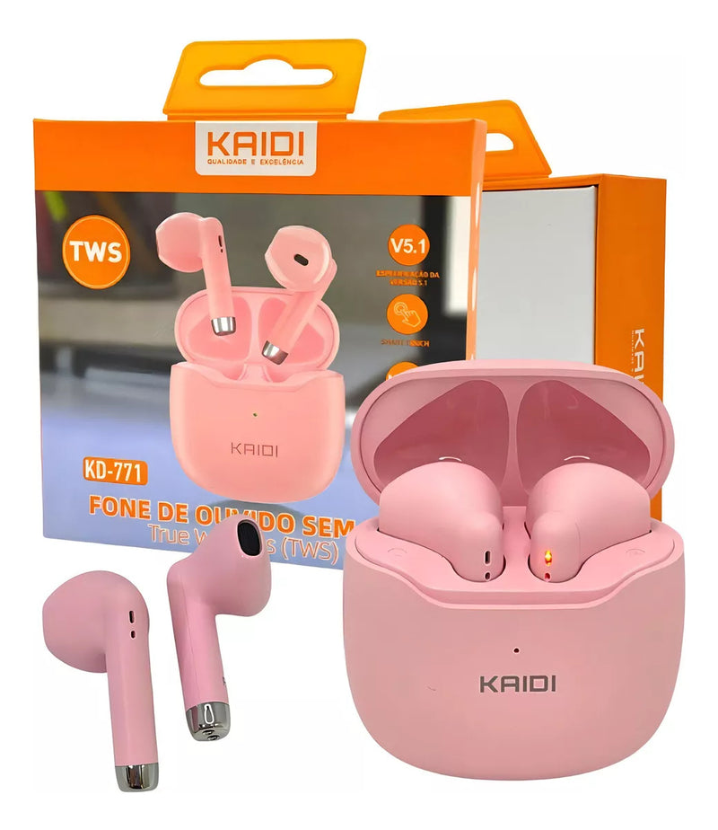 Fone De Ouvido Sem Fio Kaidi 771 Bluetooth Tws Kd Cor Branco