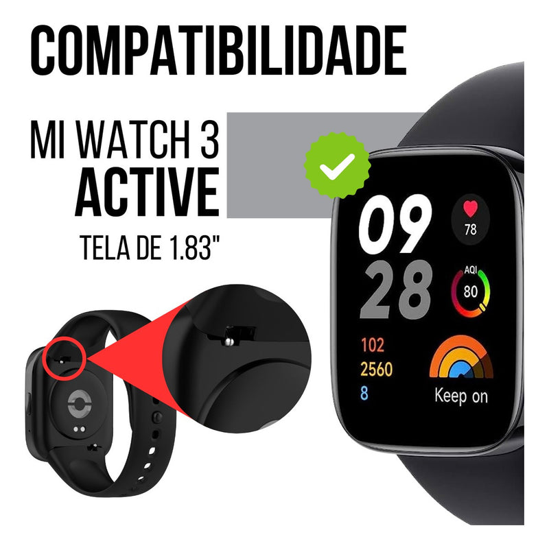 Pulseira Premium Para Xiaomi Redmi Watch 3 Active Tela 1.83 Cor Preto