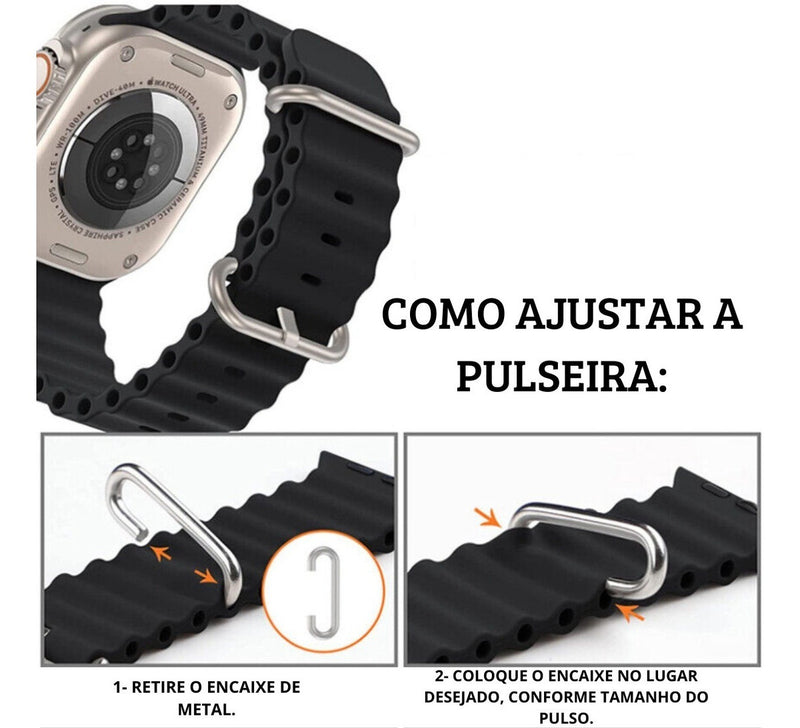 Pulseira Oceano Para Apple Watch Ultra 49mm Cor Rosa-claro