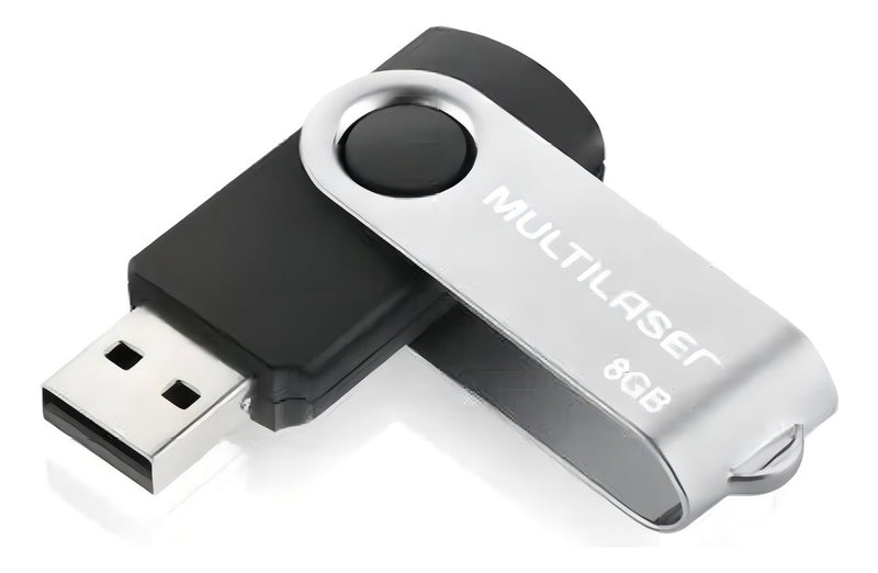 Pen Drive Twist 8gb Usb Preto Multilaser Pd587