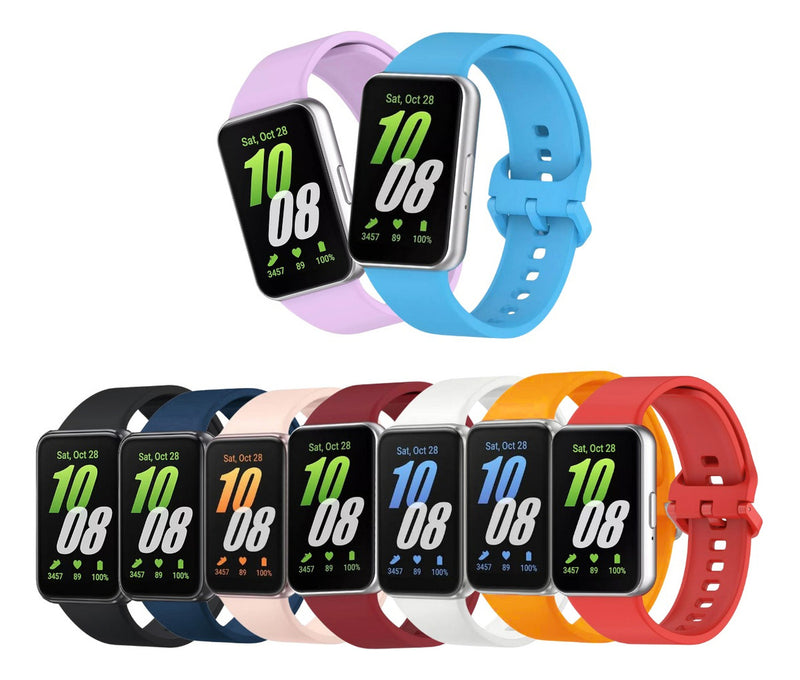 Pulseira Fecho Silicone Para Samsung Galaxy Fit 3 Sm-r390 Cor Nude Largura Da Pulseira 20 Mm