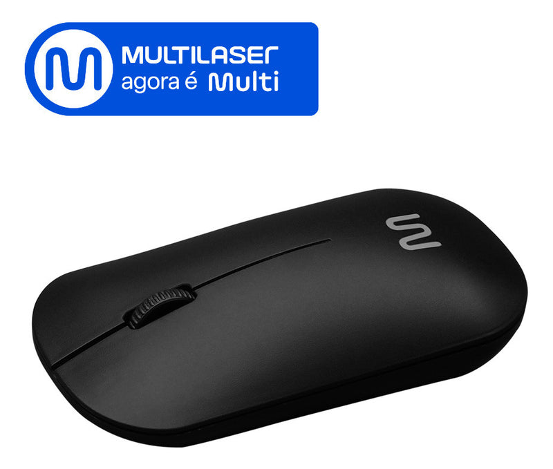 Mouse Slim Sem Fio Wireless Multilaser 1200dpi Mo307 Cor Preto