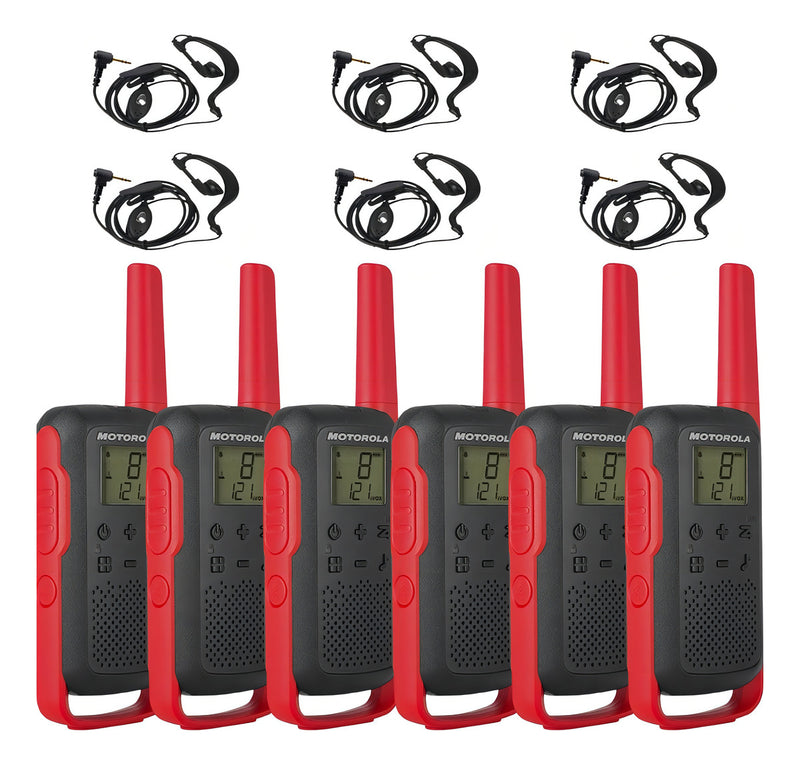 Rádio Comunicador Talkabout Motorola T210BR Alcance Até 32km UHF Cor Vermelho e Preto