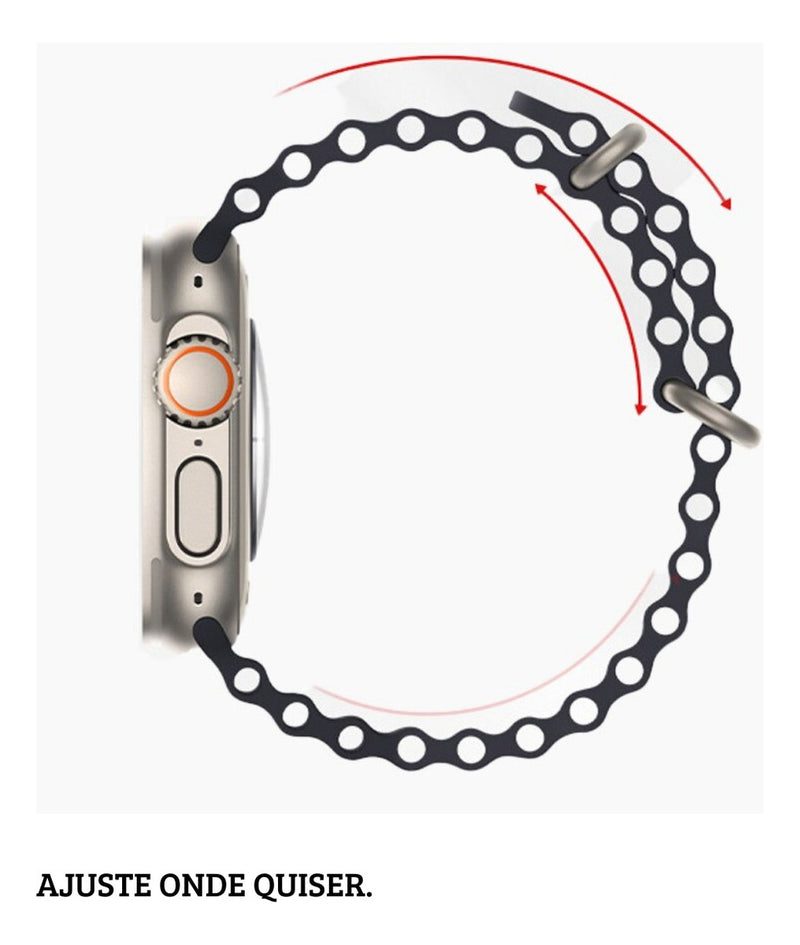 Pulseira Oceano Para Apple Watch Ultra 49mm Cor Lilás