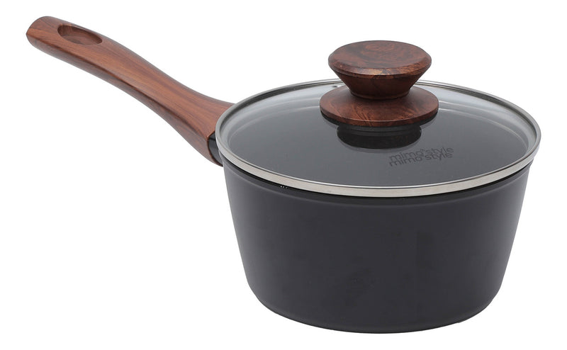 Jogo de panelas de cozinha Mimo Style Cook Fundo de Tripla Indução com 10 peças de alumínio marmol vanila