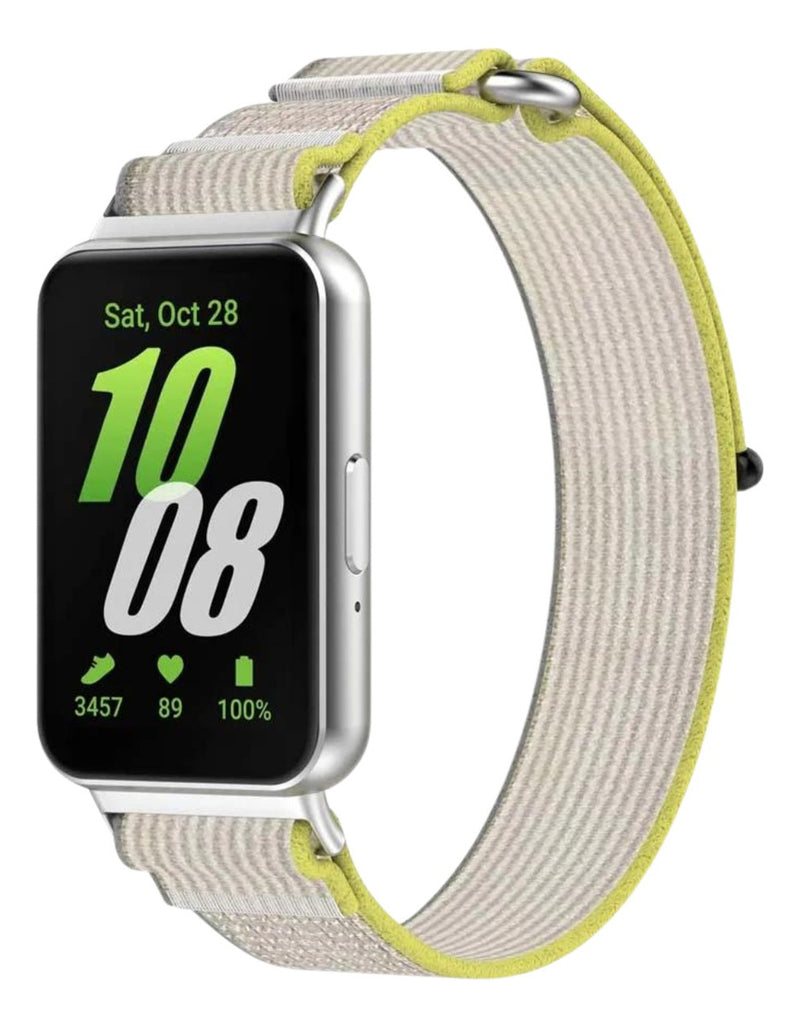 Pulseira Fecho Silicone Para Samsung Galaxy Fit 3 Sm-r390 Cor Nude Largura Da Pulseira 20 Mm