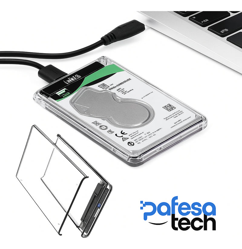 Case Externa Gaveta Para Hd Sata 2,5 Usb 3.0 Transparente Pafesa Tech Notebook Computador Pc Portátil Para Windows