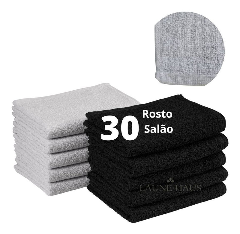 Kit 30 Toalhas Rosto Salão Barbearia E Cabeleireiro Atacado