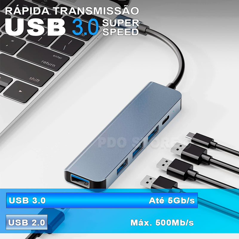 Hub Usb 8 Portas Usb 3.0 5 Gbps Extensor Adaptador Usb 3.0 Computador Pc Notebook Pdo Store