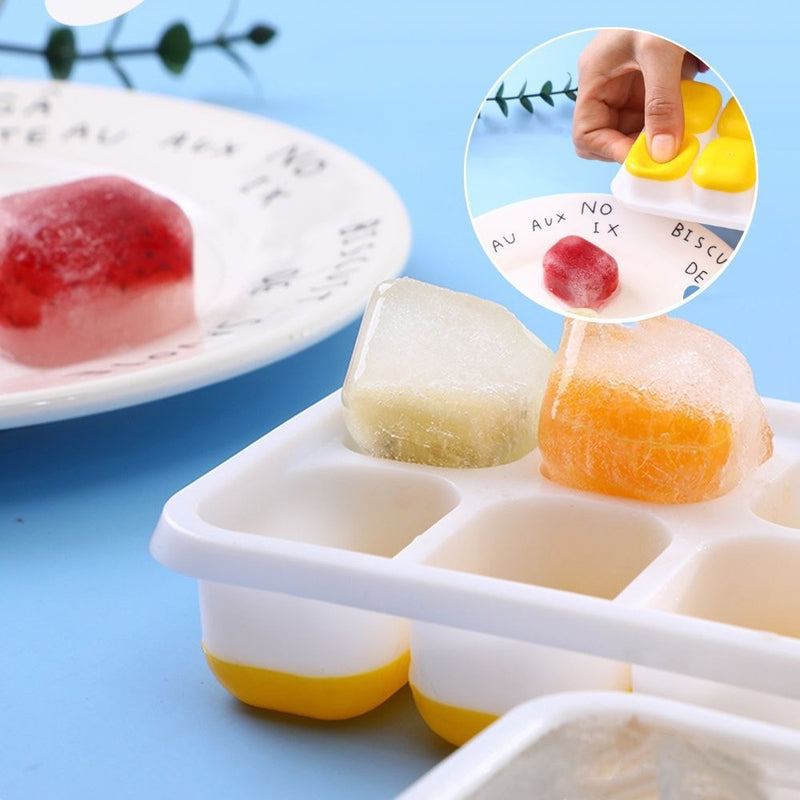 4 Formas De Gelo Cubo Tampa Rígida E Fundo Flexível Silicone