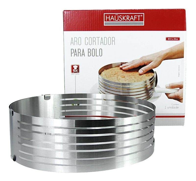 Aro Fatiador Cortador Para Bolo Ajustável Aço Inox Redondo