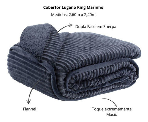 Cobertor Casal Kacyumara 1,80x2,20m Lugano Com Sherpa Cor Fend Lugano