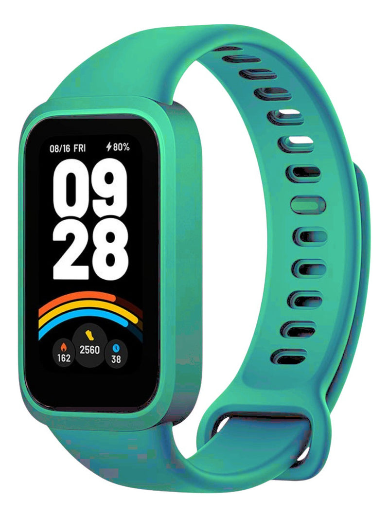 Pulseira 2em1 Protetora Para Xiaomi Smart Band 9 Active 1.47 Cor Rosa-claro