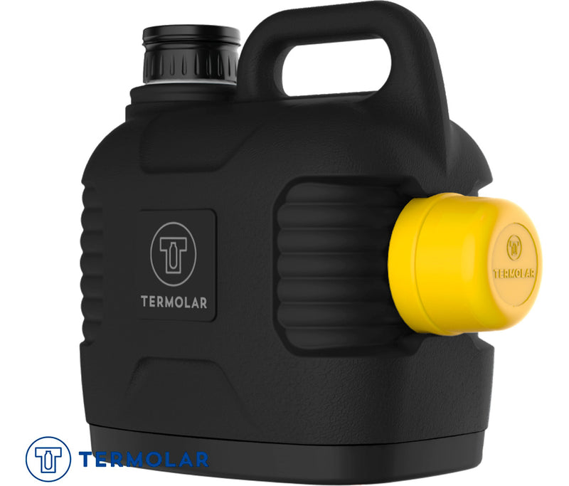 Garrafa térmica Super Thermo Thermolar de 5 litros com tampa primária preta
